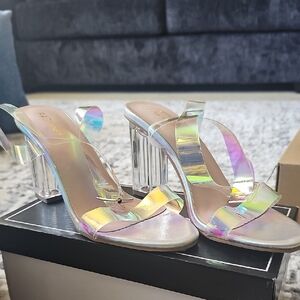 Transparent Iridescent Heels